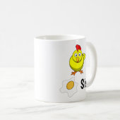 Huhn erkennt Schwester-Ei Kaffeetasse (VorderseiteRechts)