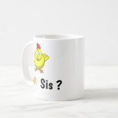 Huhn erkennt Schwester-Ei Kaffeetasse (Vorderseite Links)