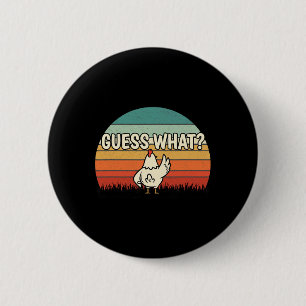 Huhn, Errate, Wer Hinter Retro-Hühnerhintern Ist Button