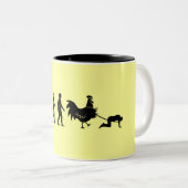 Huhn-Evolution Zweifarbige Tasse (VorderseiteRechts)