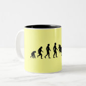 Huhn-Evolution Zweifarbige Tasse (Vorderseite Links)