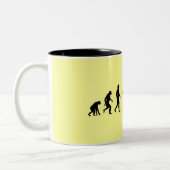 Huhn-Evolution Zweifarbige Tasse (Links)