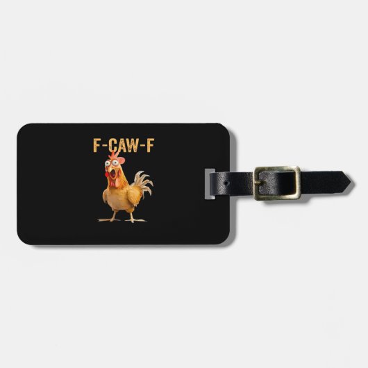 Huhn F-Caw-F Lustig Trendig Gepäckanhänger (Vorderseite horizontal)