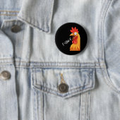 Huhn F-caw-f verrücktes Hahn-Meme Button (Beispiel)