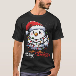 Huhn Frohe Weihnachtslichter Weihnachtsmann Hut Xm T-Shirt