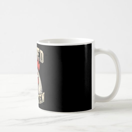 Huhn, gebratener Hahn mit Zigarre, fett Retro Kaffeetasse (Rechts)