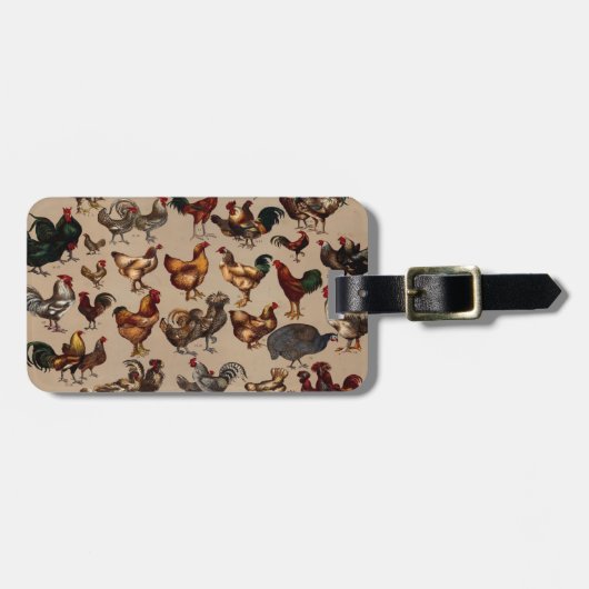 Huhn-Geflügel der Welt Gepäckanhänger (Vorderseite horizontal)
