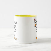Huhn-Gluckern-Tasse Zweifarbige Tasse (Mittel)