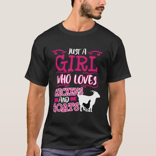 Huhn Goat Mama Just A Girl Funny Bauer Christma T-Shirt (Vorderseite)