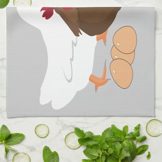 Huhn-Hahn Eggs Geschirrtuch (Gefaltet)