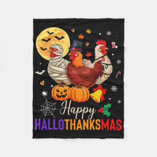 Huhn Halloween Erntedankfest Weihnachten Frohes Ha Fleecedecke