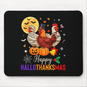 Huhn Halloween Erntedankfest Weihnachten Frohes Ha Mousepad
