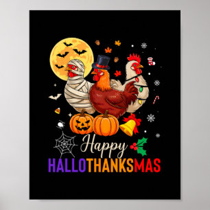 Huhn Halloween Erntedankfest Weihnachten Frohes Ha Poster