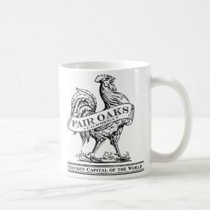 Huhn-Hauptstadts-Tasse weiß/Schwarzes Kaffeetasse