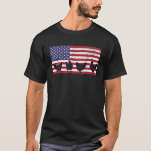 Huhn Hen Bird 4. Juli American Flag USA Ame T-Shirt
