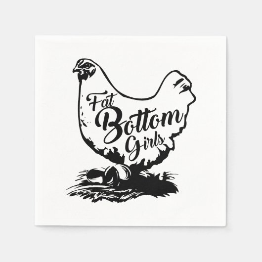 Huhn Hen Fat Bottom Napkin Serviette (Vorderseite)