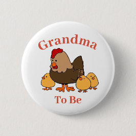 Huhn Hen Oma zum Kinderduschknopf Button