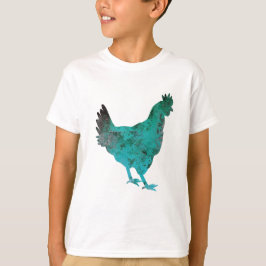 Huhn-Henne-aquamarines Blau auf weißem Hintergrund T-Shirt