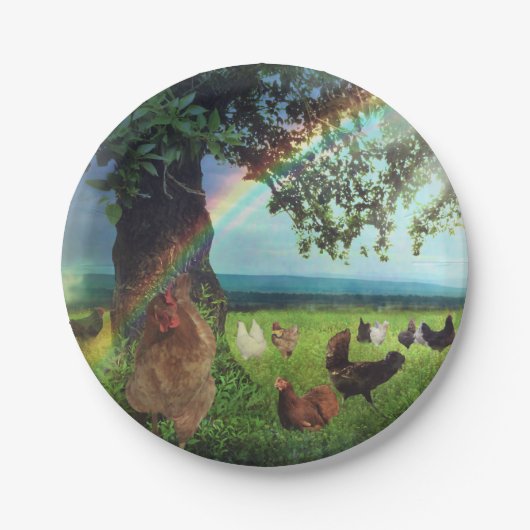 Huhn-Himmel Pappteller (Vorderseite)