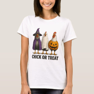 Huhn Huhn oder behandeln lustiges Halloween-Kostüm T-Shirt