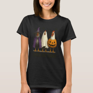 Huhn Huhn oder behandeln lustiges Halloween-Kostüm T-Shirt
