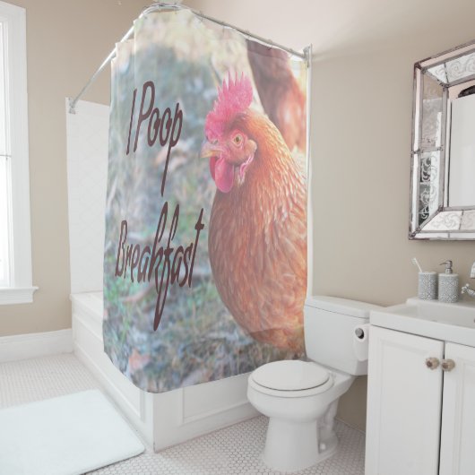 Huhn I kack Breakfast Funny Spaß Duschvorhang (Beispiel)