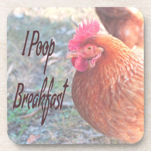Huhn I kack Breakfast Funny Spaß Getränkeuntersetzer (Vorderseite)