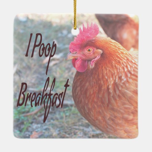 Huhn I kack Breakfast Funny Spaß Keramikornament (Rückseite)
