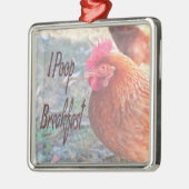 Huhn I kack Breakfast Funny Spaß Ornament Aus Metall (Links)