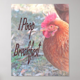 Huhn I kack Breakfast Funny Spaß Poster