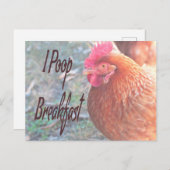 Huhn I kack Breakfast Funny Spaß Postkarte (Vorne/Hinten)