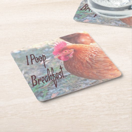 Huhn I kack Breakfast Funny Spaß Rechteckiger Pappuntersetzer (angewinkelt)