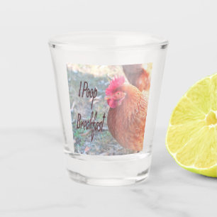 Huhn I kack Breakfast Funny Spaß Schnapsglas