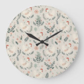 Huhn im Garten Große Wanduhr (Vorderseite)