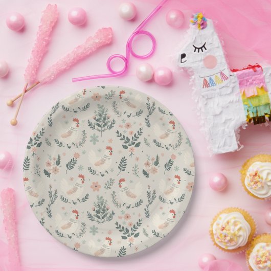 Huhn im Garten Pappteller (Party)