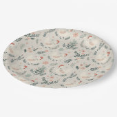 Huhn im Garten Pappteller (Schrägansicht)