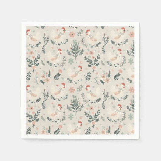 Huhn im Garten Serviette (Vorderseite)