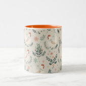 Huhn im Garten Zweifarbige Tasse (Mittel)