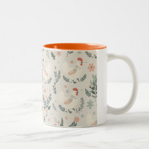 Huhn im Garten Zweifarbige Tasse