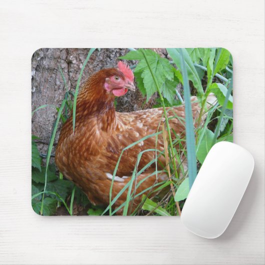 Huhn im Gras Mousepad (Mit Mouse)