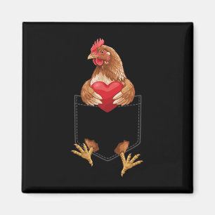 Huhn in der Tasche Hühnerfarm Tierliebhaber-Design Magnet