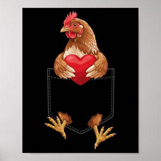 Huhn in der Tasche Hühnerfarm Tierliebhaber-Design Poster