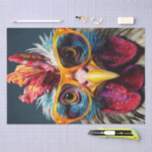 Huhn in Red Glasses Wackadoodle Decoupage Seidenpapier (Handwerk)