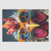 Huhn in Red Glasses Wackadoodle Decoupage Seidenpapier (Vorderseite)