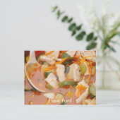 Huhn in rotem Curry mit Gemüse Postkarte (Stehend Vorderseite)