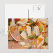 Huhn in rotem Curry mit Gemüse Postkarte (Vorne/Hinten)