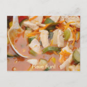 Huhn in rotem Curry mit Gemüse Postkarte (Vorderseite)