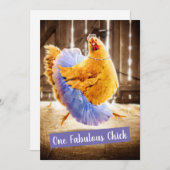 Huhn in Tutu Einladung (Vorne/Hinten)