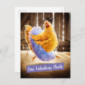 Huhn in Tutu Einladungspostkarte (Vorne/Hinten)