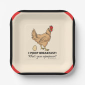 Huhn Kacke Frühstück Funny Border Paper Teller (Vorderseite)